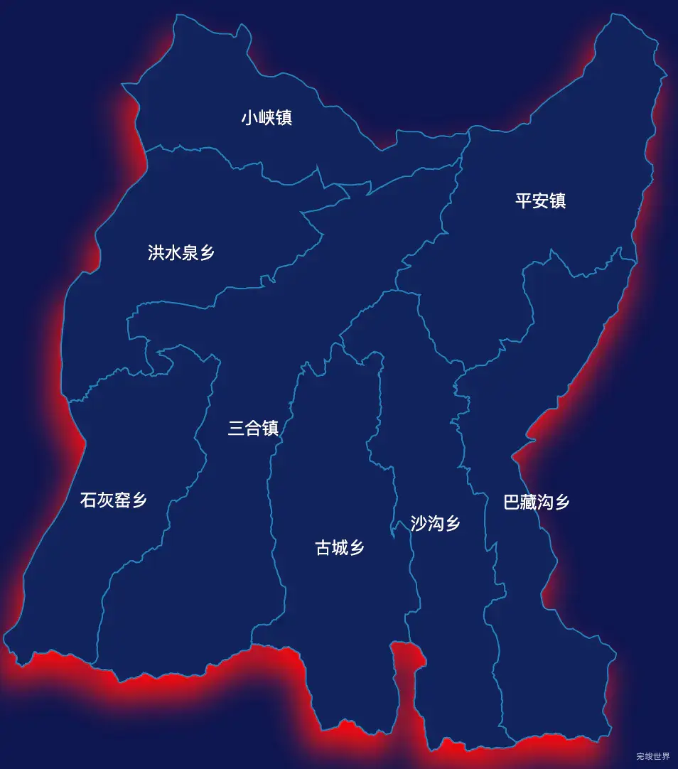 echarts海东市平安区geoJson地图阴影