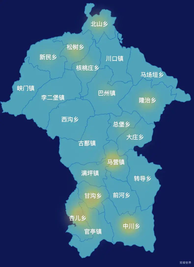 echarts海东市民和回族土族自治县geoJson地图热力图