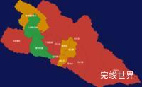echarts海北藏族自治州门源回族自治县geoJson地图指定区域高亮代码演示