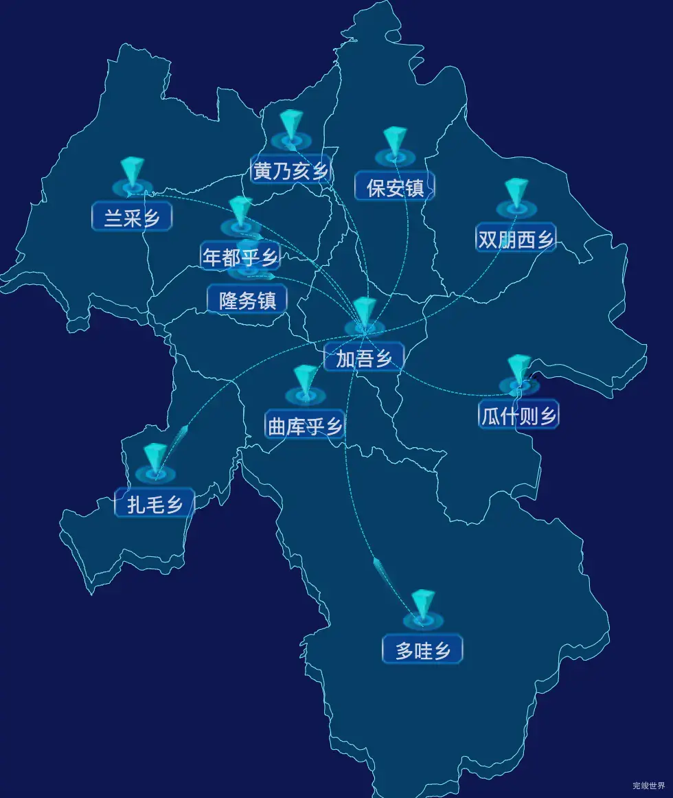 echarts黄南藏族自治州同仁市geoJson地图自定义label样式