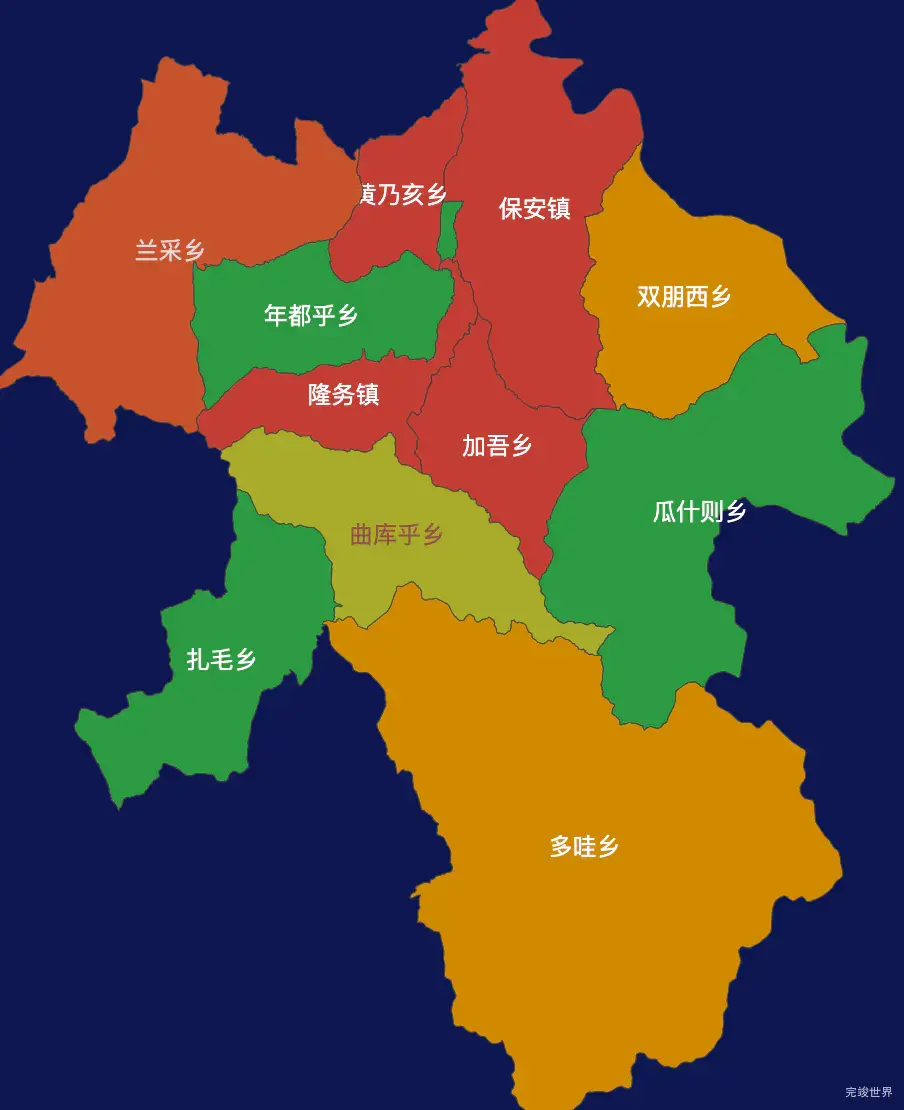 echarts黄南藏族自治州同仁市geoJson地图定义颜色