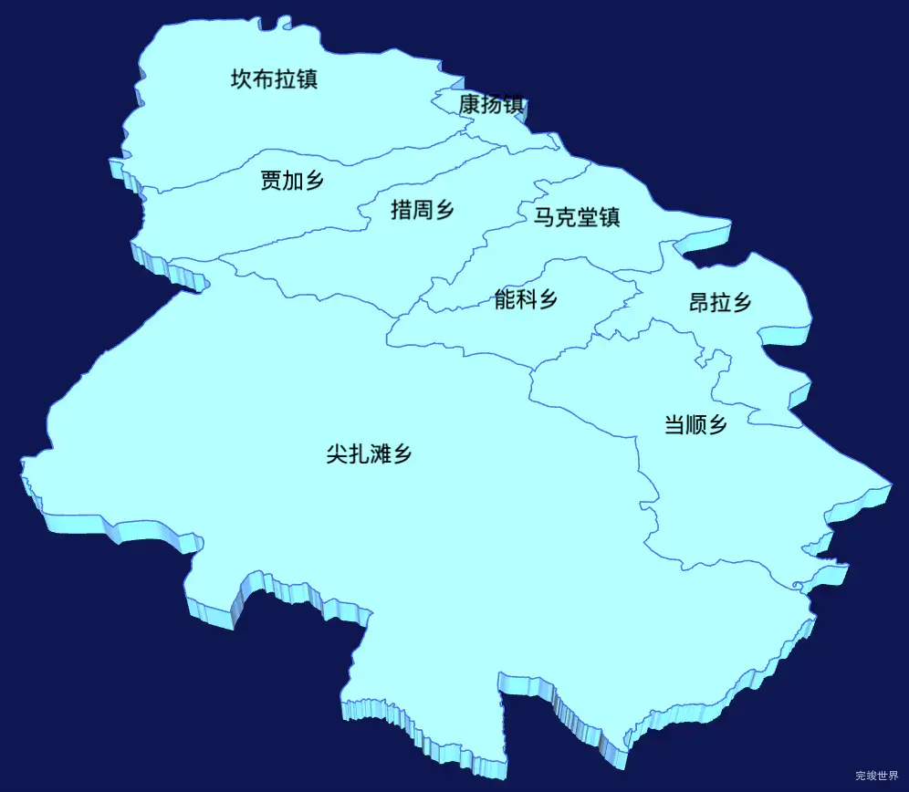 threejs黄南藏族自治州尖扎县geoJson地图3d地图