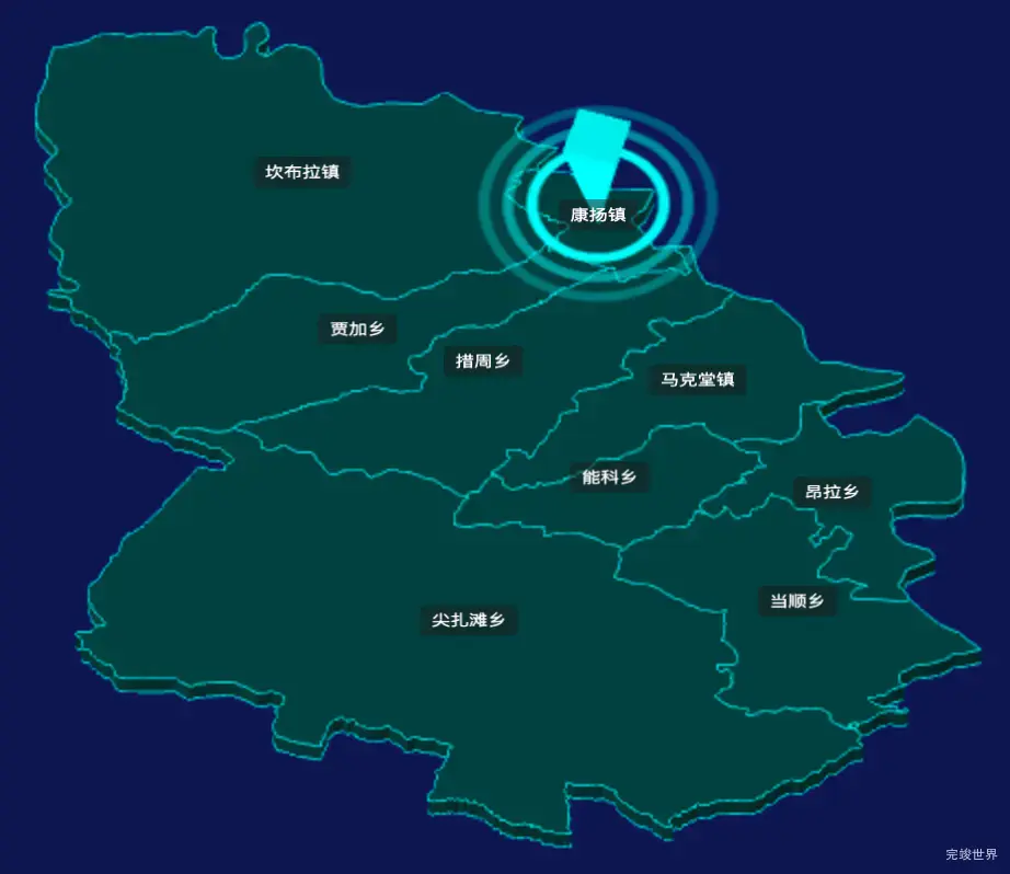 threejs黄南藏族自治州尖扎县geoJson地图3d地图添加旋转棱锥