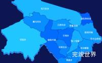 echarts海南藏族自治州共和县geoJson地图 visualMap控制地图颜色效果实例