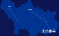 echarts果洛藏族自治州班玛县geoJson地图自定义引导线代码演示