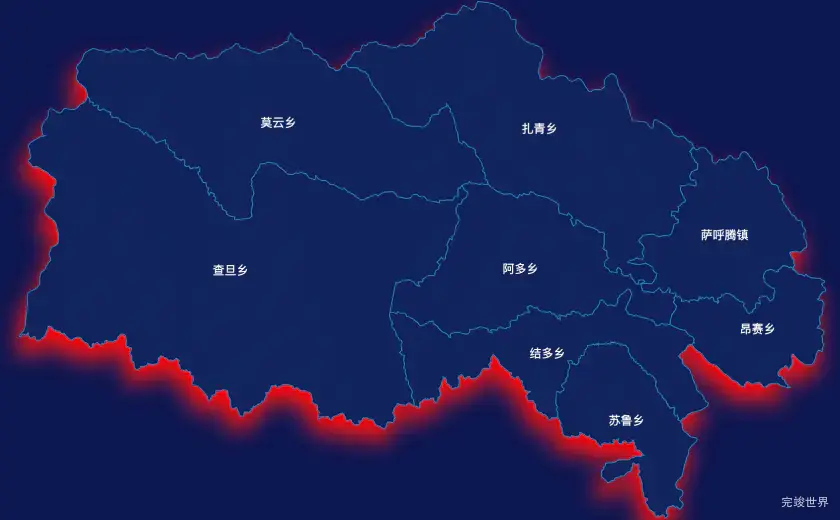 echarts玉树藏族自治州杂多县geoJson地图阴影