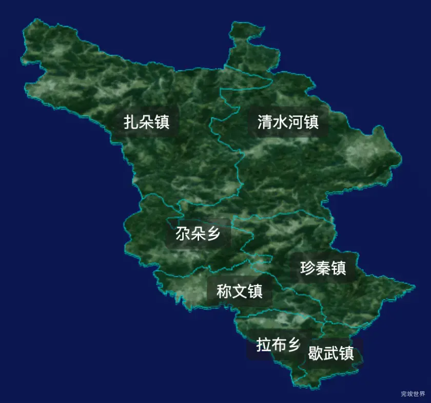 threejs玉树藏族自治州称多县geoJson地图3d地图自定义贴图加CSS2D标签