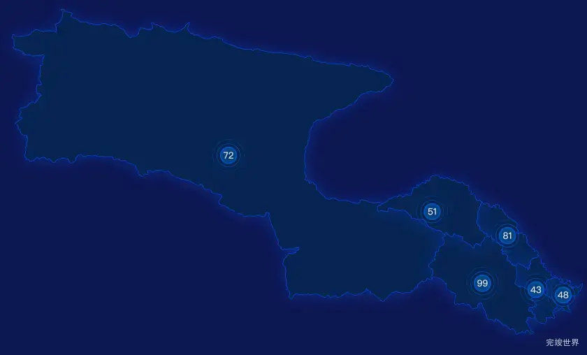 echarts玉树藏族自治州治多县geoJson地图圆形波纹状气泡图