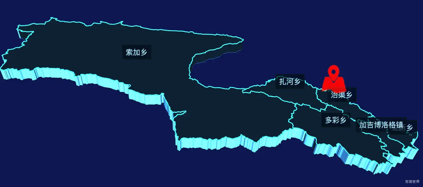 echarts玉树藏族自治州治多县geoJson地图3d地图自定义图标