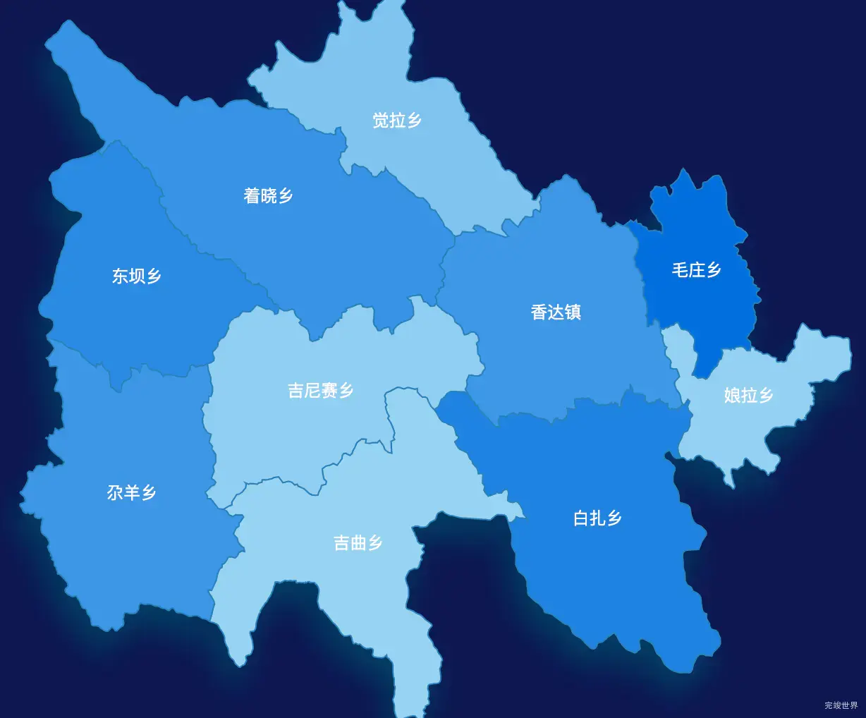 echarts玉树藏族自治州囊谦县geoJson地图 tooltip轮播