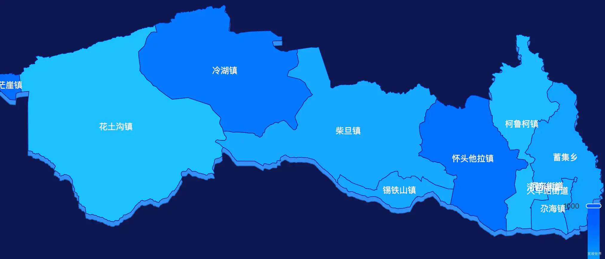 echarts海西蒙古族藏族自治州德令哈市geoJson地图 visualMap控制地图颜色