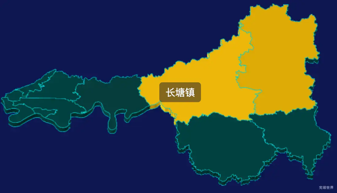 threejs南宁市青秀区geoJson地图3d地图指定区域闪烁