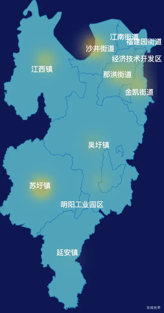 echarts南宁市江南区geoJson地图热力图