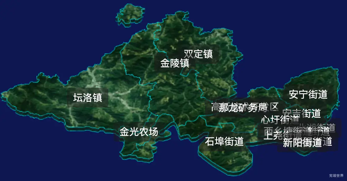 threejs南宁市西乡塘区geoJson地图3d地图自定义贴图加CSS2D标签