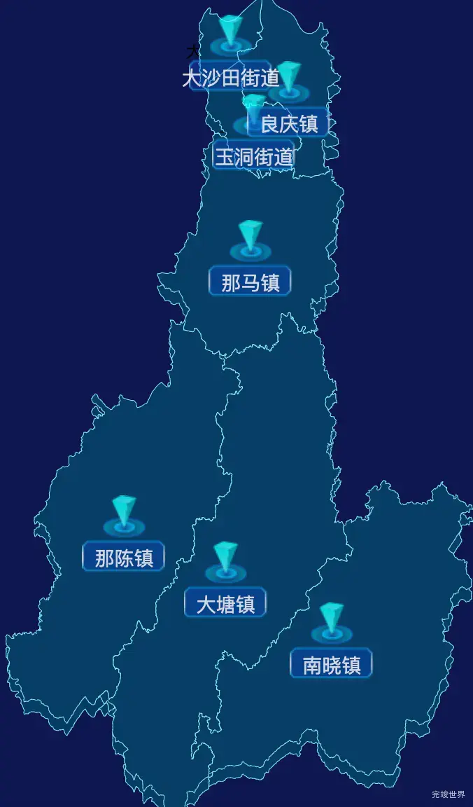 echarts南宁市良庆区geoJson地图点击跳转到指定页面