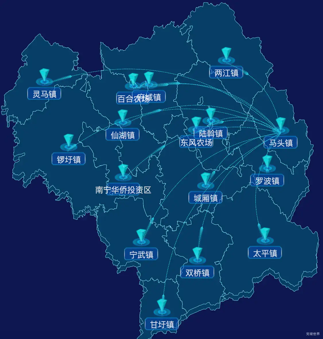 echarts南宁市武鸣区geoJson地图label样式自定义