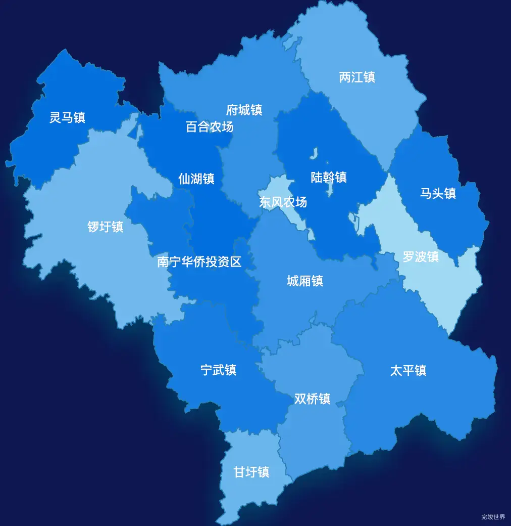 echarts南宁市武鸣区geoJson地图 tooltip轮播