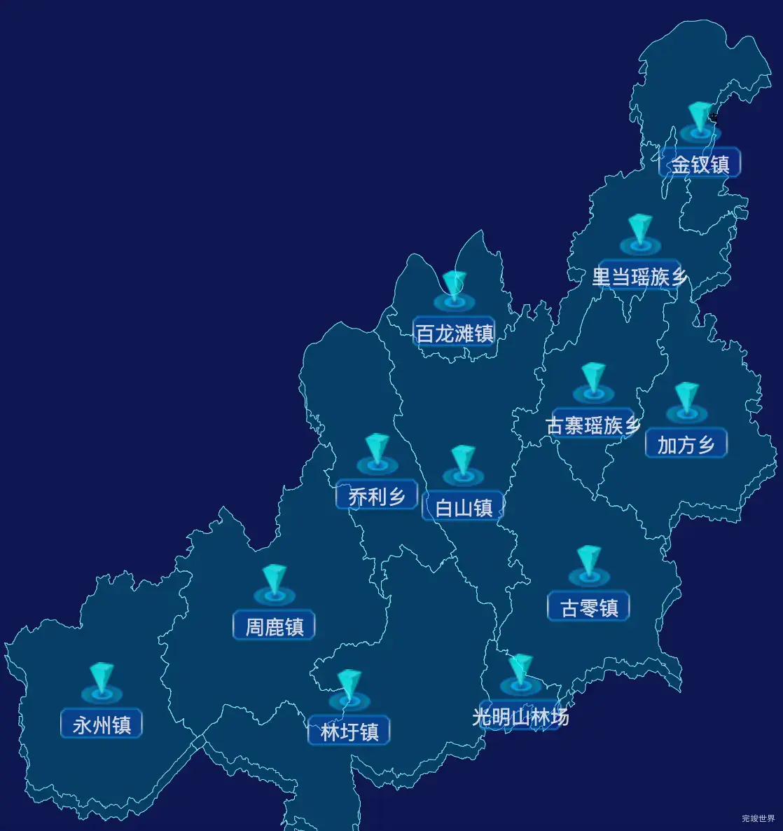 echarts南宁市马山县geoJson地图点击跳转到指定页面