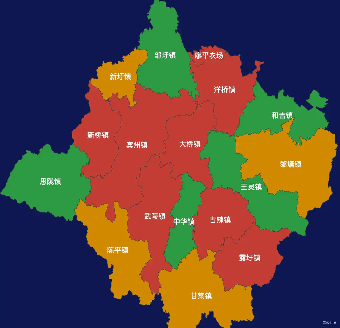 echarts南宁市宾阳县geoJson地图定义颜色