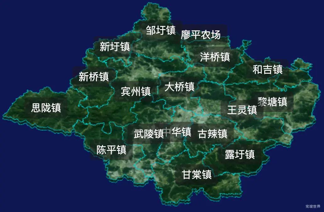 threejs南宁市宾阳县geoJson地图3d地图