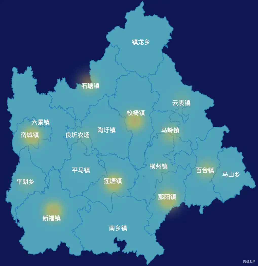 echarts南宁市横州市geoJson地图热力图