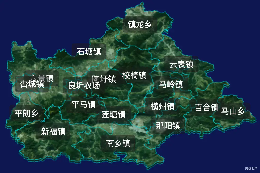 threejs南宁市横州市geoJson地图3d地图自定义贴图加CSS2D标签