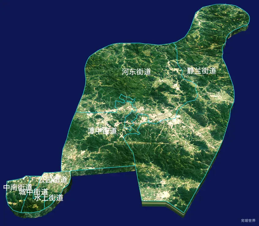 echarts柳州市城中区geoJson地图3d地图自定义贴图-绿色地面