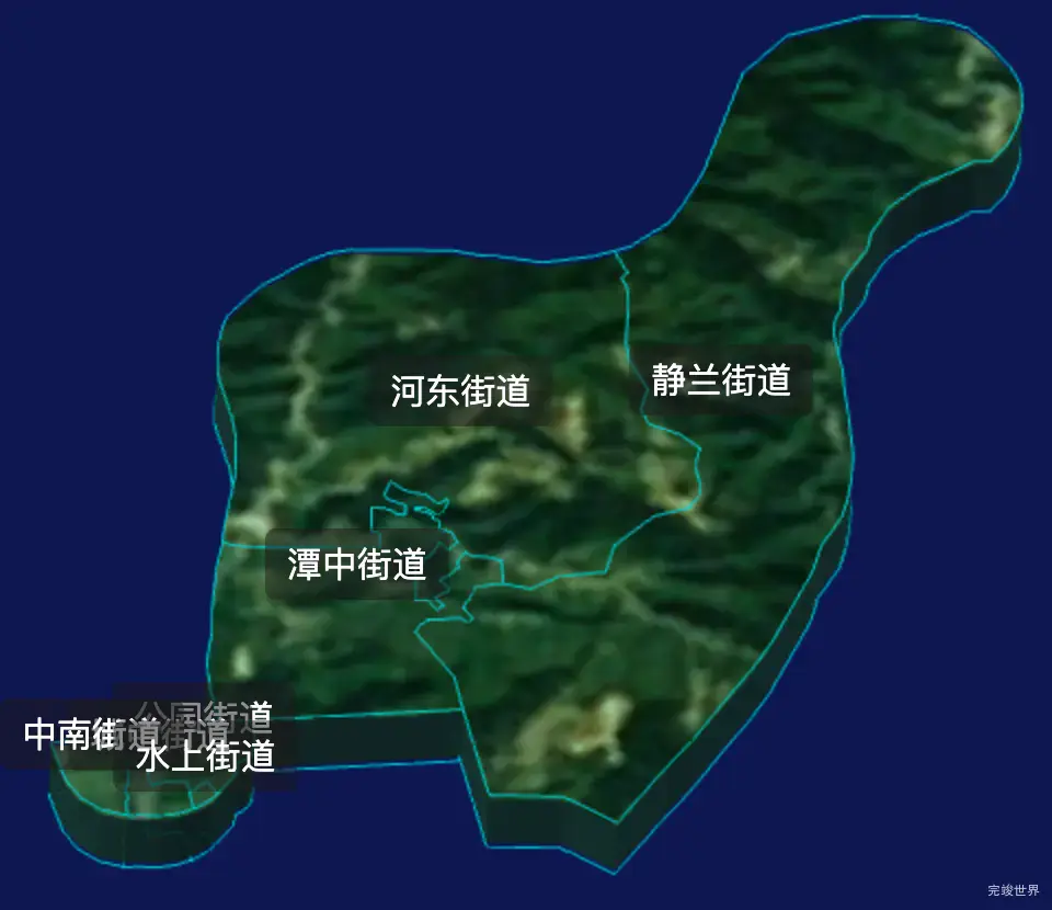 threejs柳州市城中区geoJson地图3d地图css2d标签