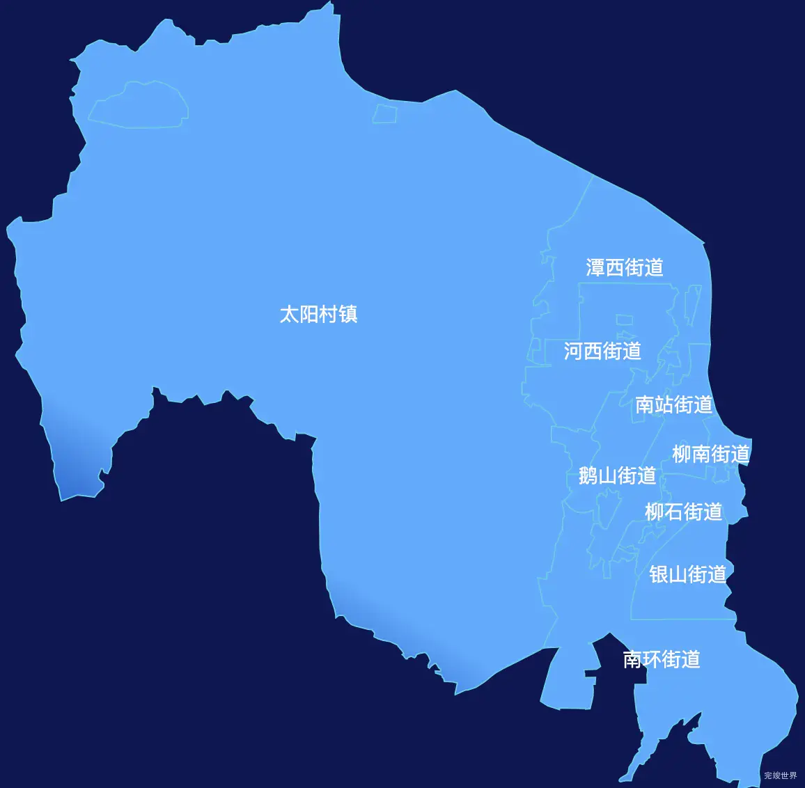 echarts柳州市柳南区geoJson地图全局颜色渐变