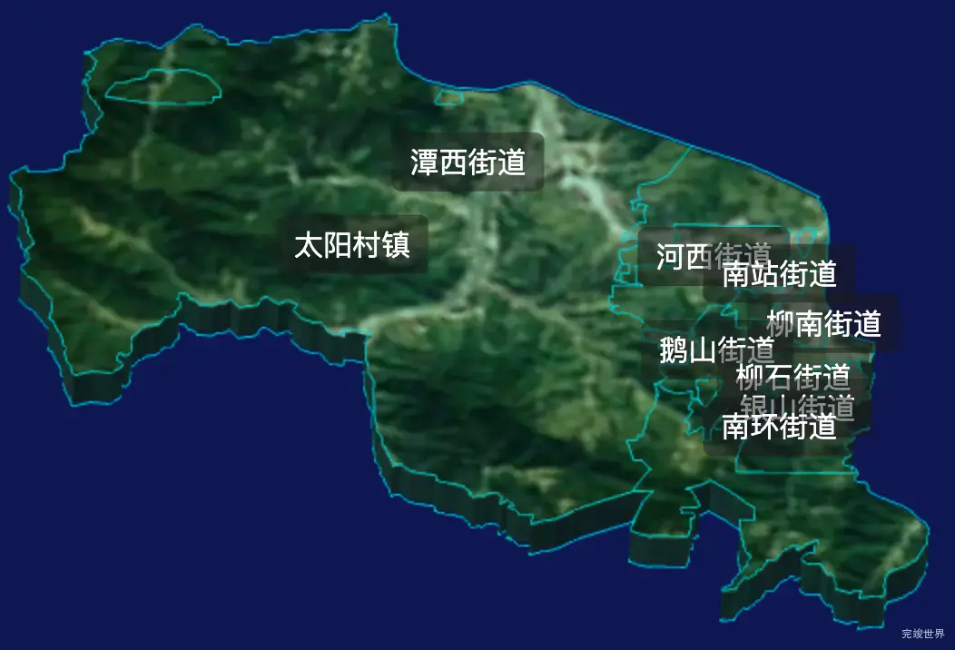 threejs柳州市柳南区geoJson地图3d地图css2d标签