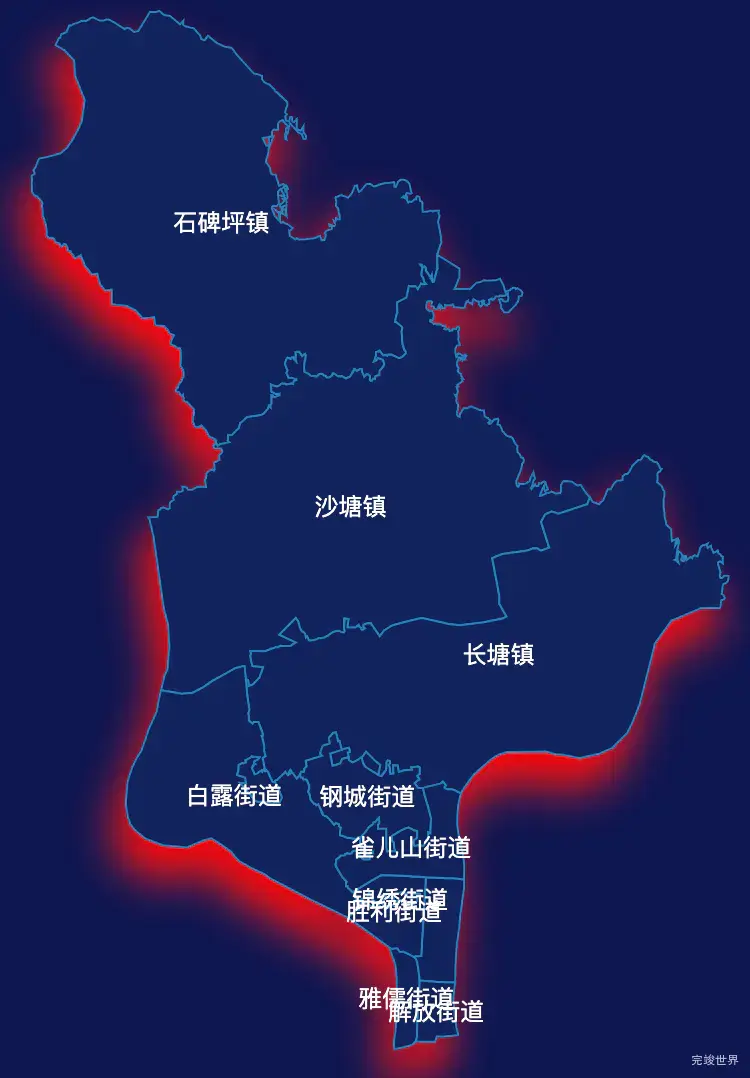 echarts柳州市柳北区geoJson地图阴影