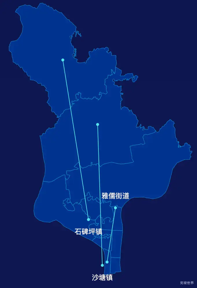 echarts柳州市柳北区geoJson地图自定义引导线