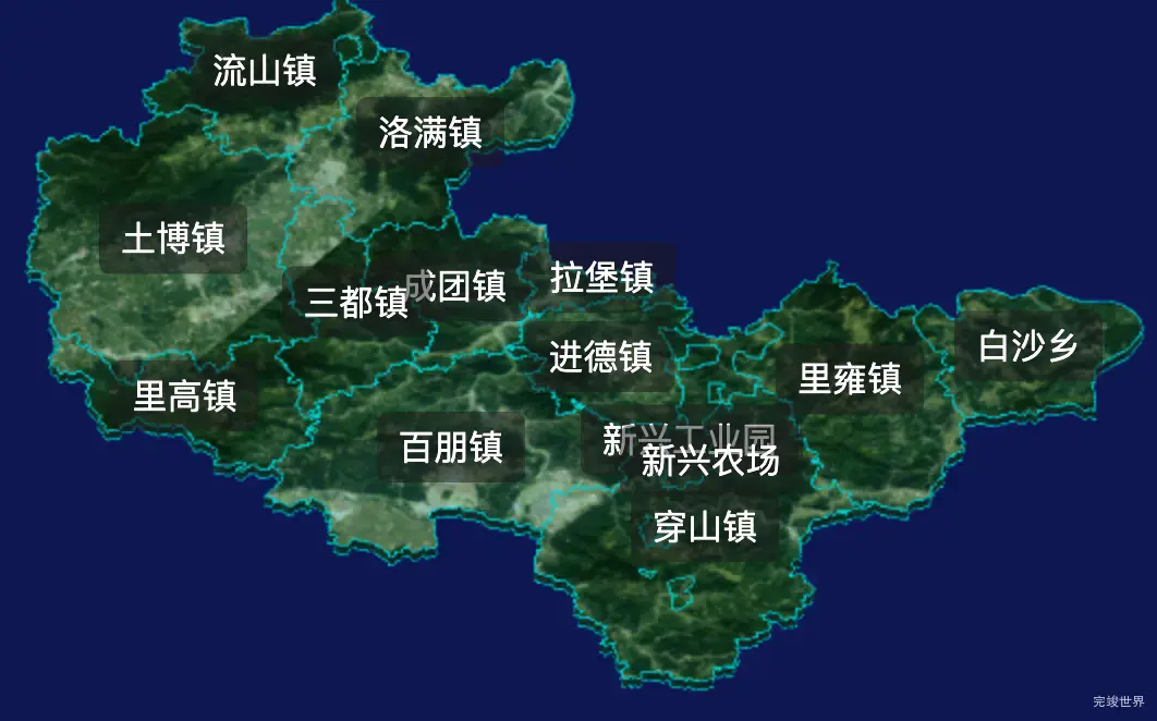 threejs柳州市柳江区geoJson地图3d地图