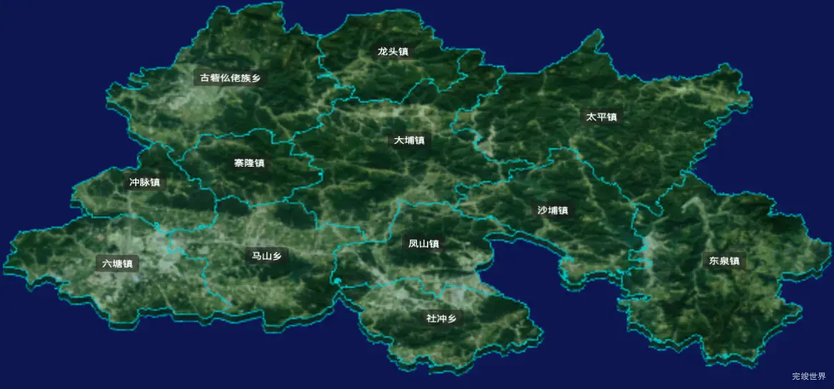 threejs柳州市柳城县geoJson地图3d地图CSS3D标签