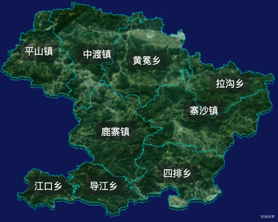 threejs柳州市鹿寨县geoJson地图3d地图css2d标签