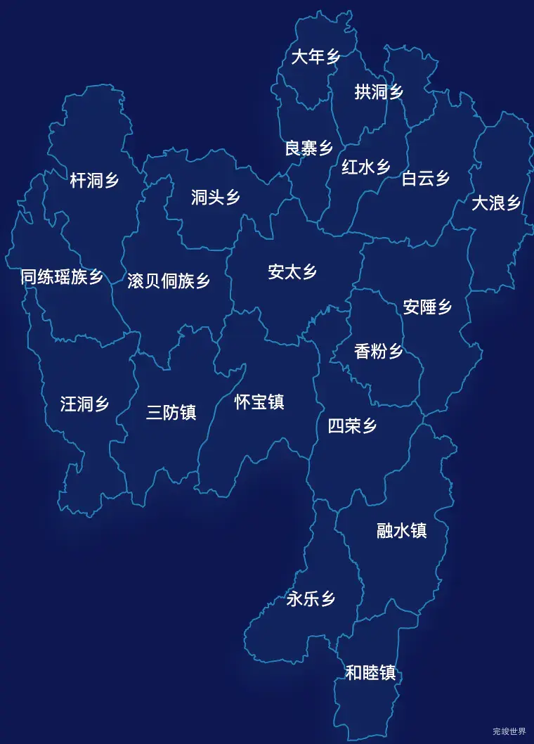 echarts柳州市融水苗族自治县geoJson地图地图下钻展示