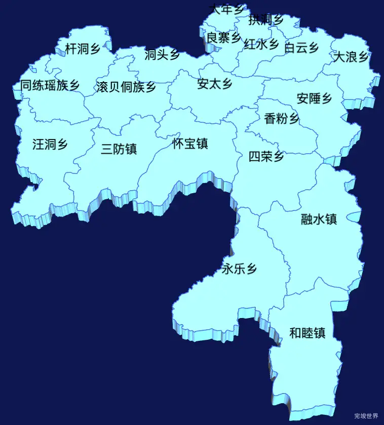 echarts柳州市融水苗族自治县geoJson地图3d地图