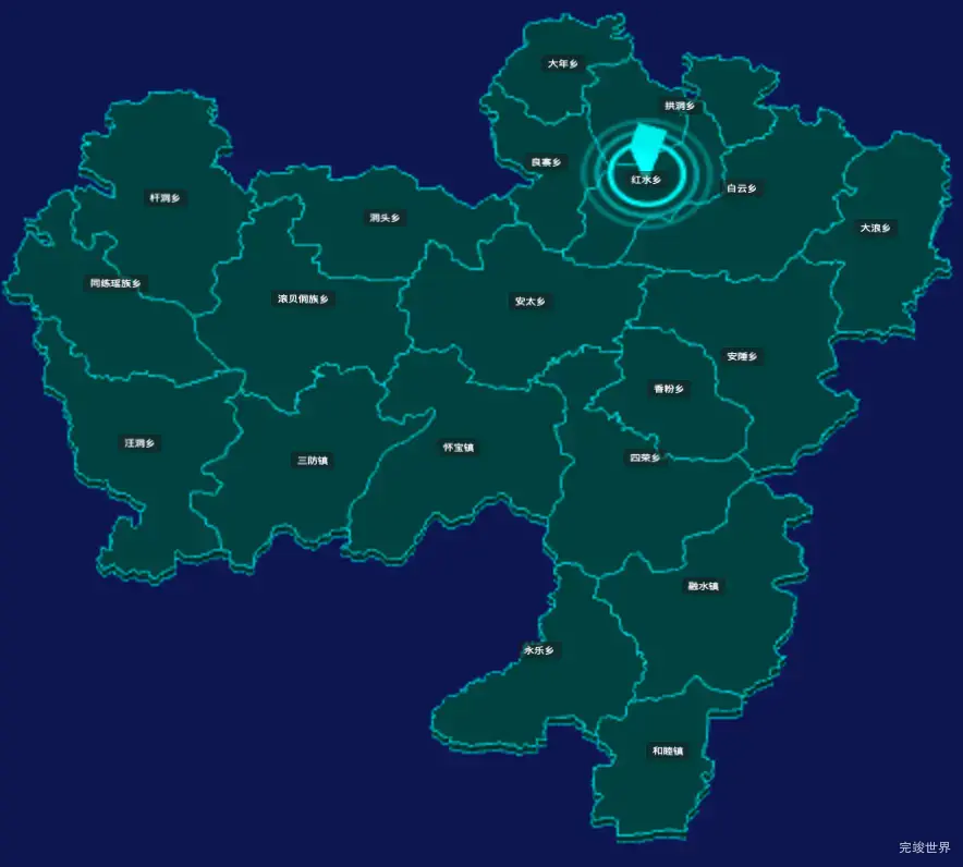 threejs柳州市融水苗族自治县geoJson地图3d地图添加旋转棱锥