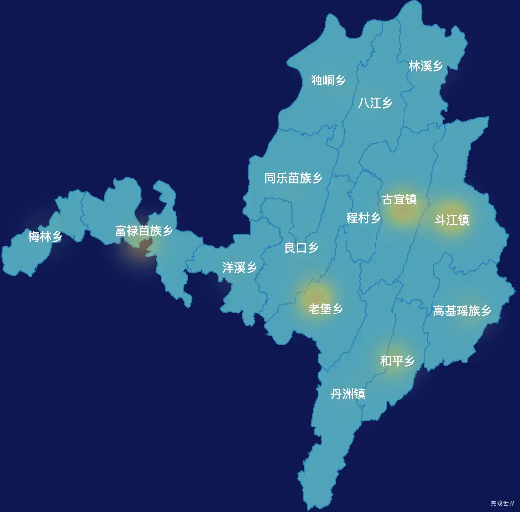 echarts柳州市三江侗族自治县geoJson地图热力图