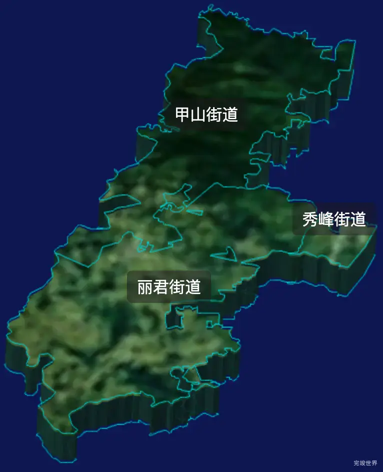 threejs桂林市秀峰区geoJson地图3d地图自定义贴图加CSS2D标签