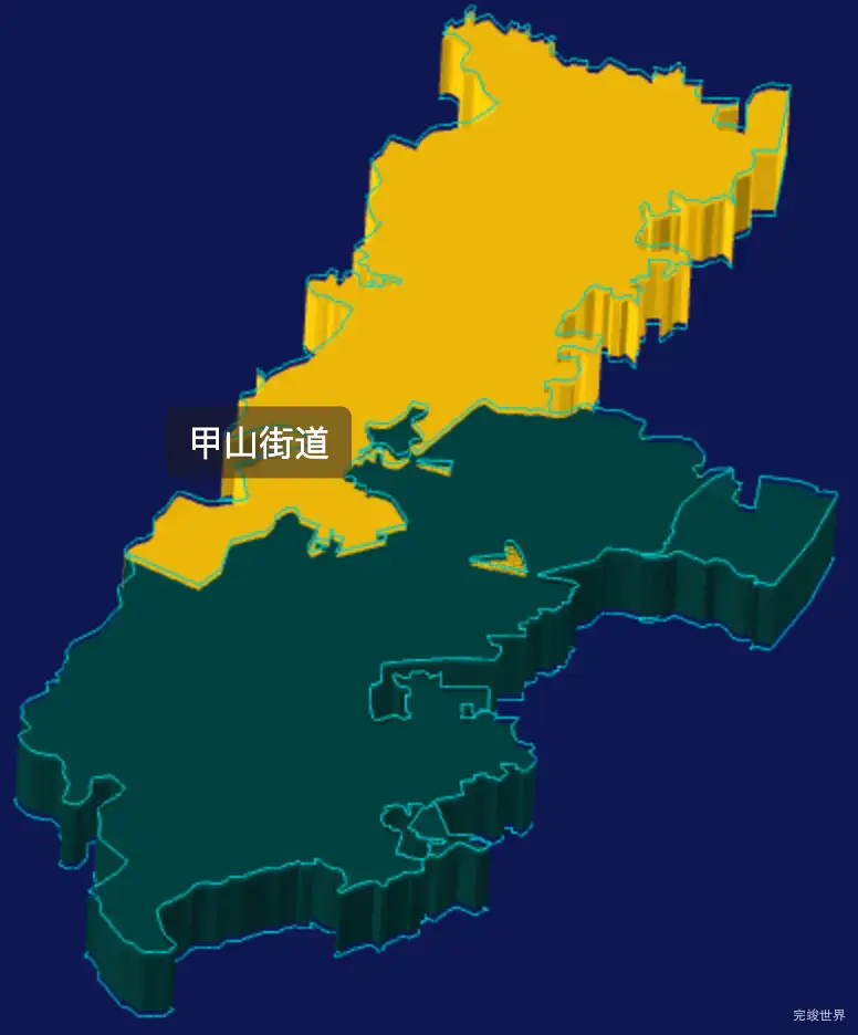 threejs桂林市秀峰区geoJson地图3d地图鼠标移入显示标签并高亮