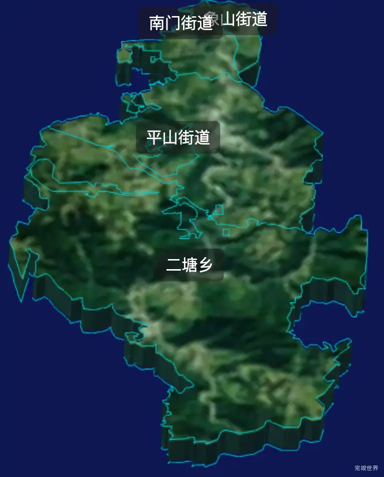 threejs桂林市象山区geoJson地图3d地图自定义贴图加CSS2D标签