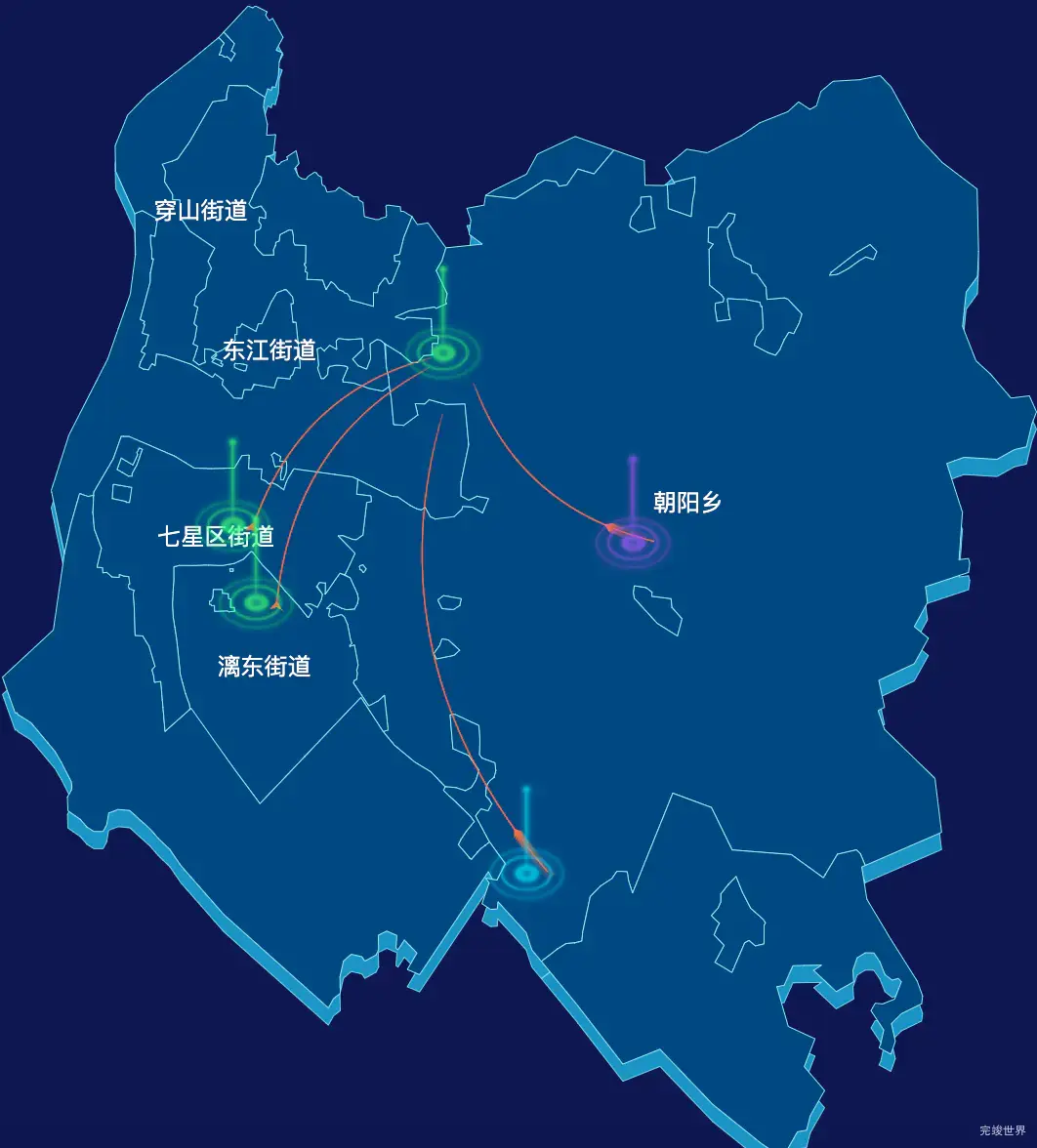 echarts桂林市七星区geoJson地图迁徙图