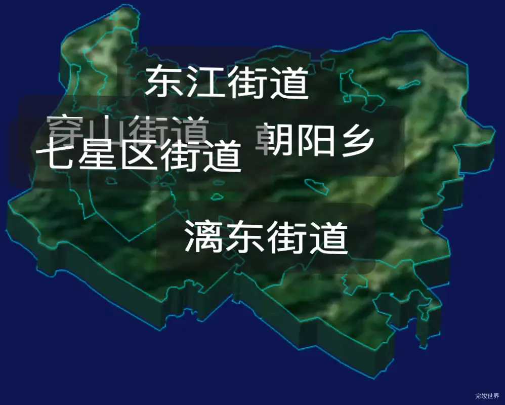 threejs桂林市七星区geoJson地图3d地图CSS3D标签