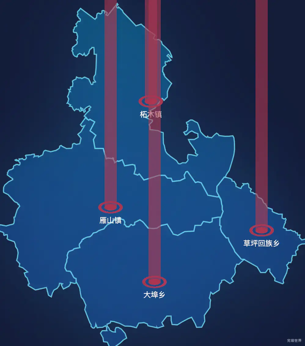 echarts桂林市雁山区geoJson地图添加柱状图