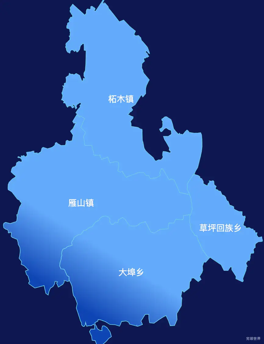 echarts桂林市雁山区geoJson地图全局颜色渐变