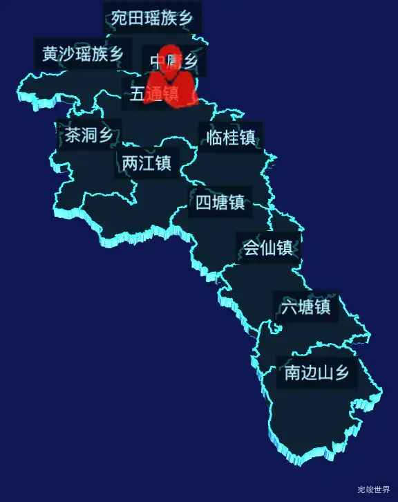 echarts桂林市临桂区geoJson地图3d地图自定义图标