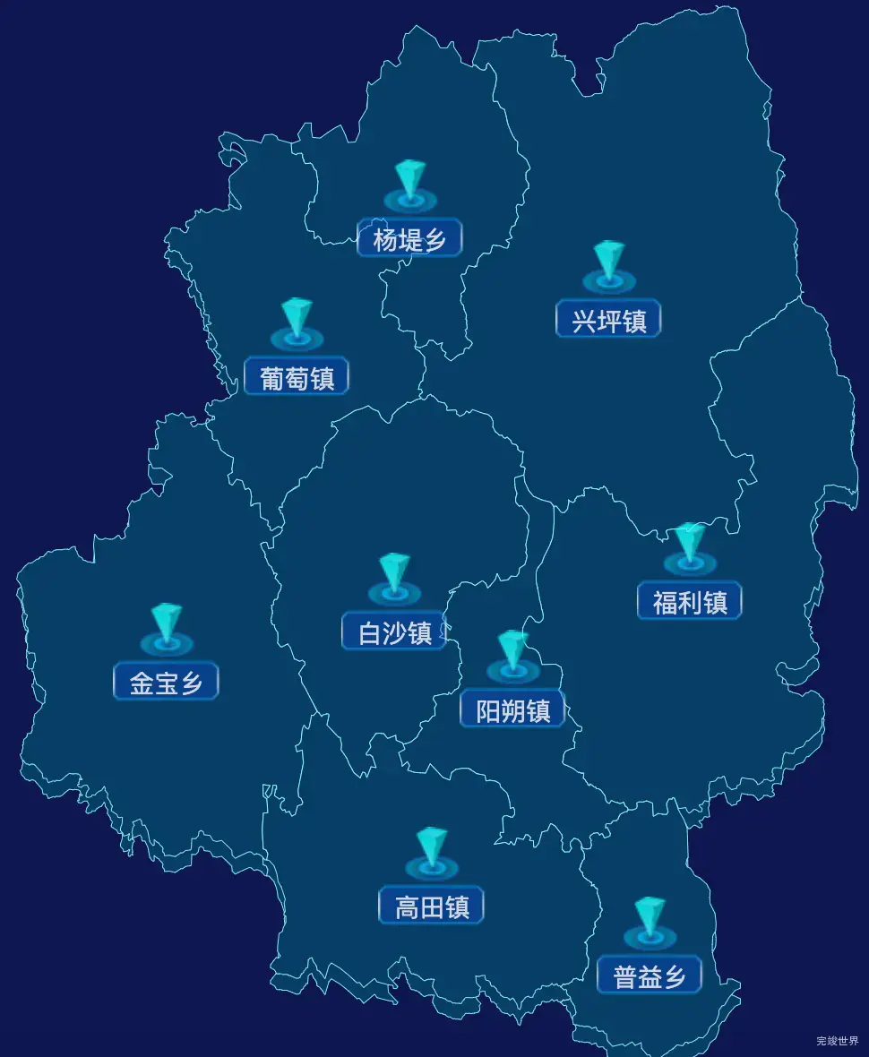 echarts桂林市阳朔县geoJson地图点击跳转到指定页面