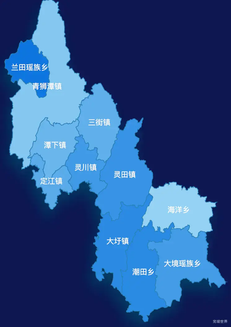 echarts桂林市灵川县geoJson地图 tooltip轮播