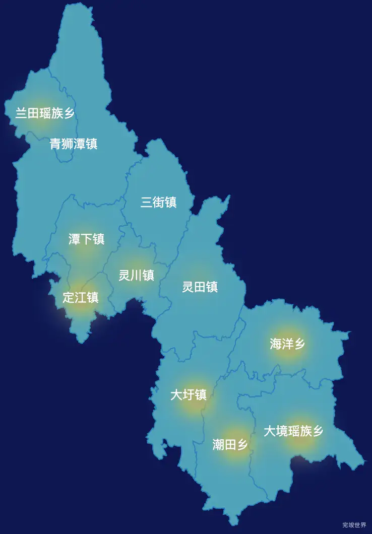 echarts桂林市灵川县geoJson地图热力图